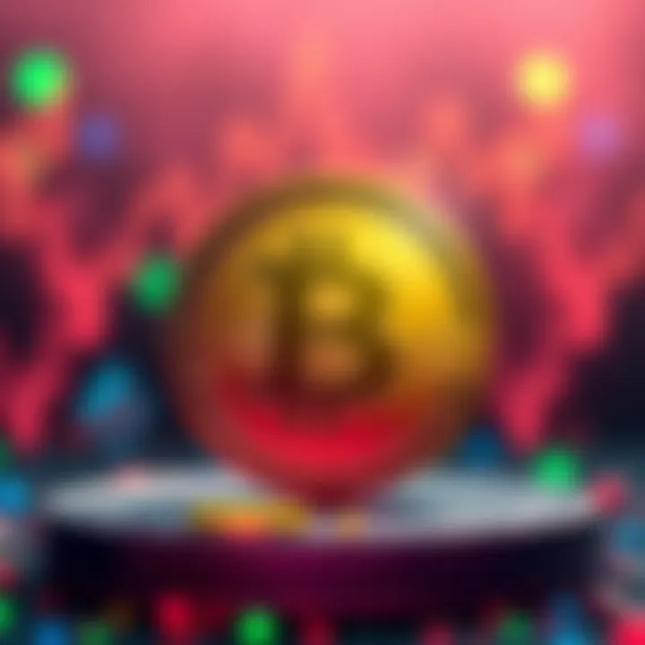 Brokecoin logo featured with symbols of cryptocurrencies and a vibrant background representing the fun nature of meme coins