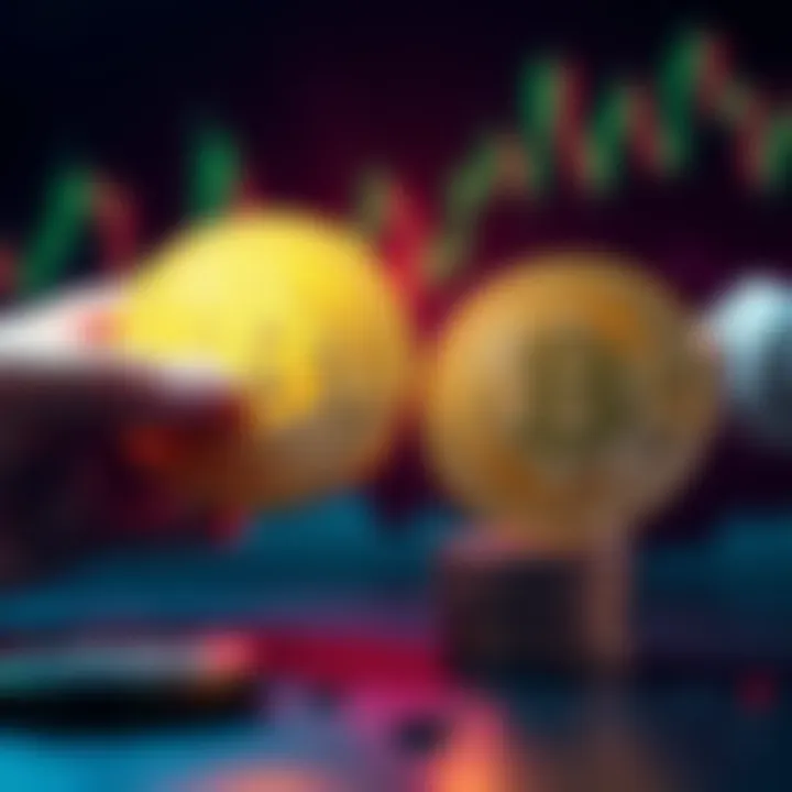 A visual representation of Bitcoin being exchanged for stable coins during a market downturn, symbolizing tax-saving strategy.