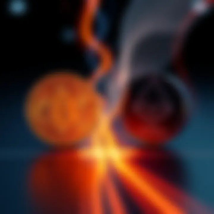 A graphic showing Bitcoin and Monero symbols exchanging with arrows, representing a swap with low fees