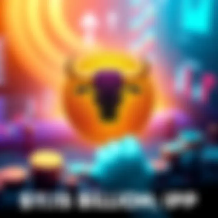 Bullish's logo with images of stablecoins and stock market graphics, symbolizing their historic IPO raised through cryptocurrency.