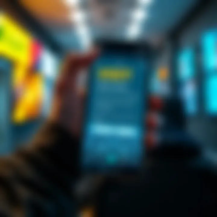 A person holding a smartphone, looking for someone to sell USDT cryptocurrency with a sense of urgency.
