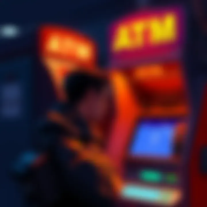 A person using a Bitcoin ATM to buy Solana cryptocurrency safely