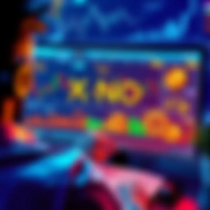 A person using a computer to purchase XNO with USDC on a decentralized exchange, showing digital currency icons and charts