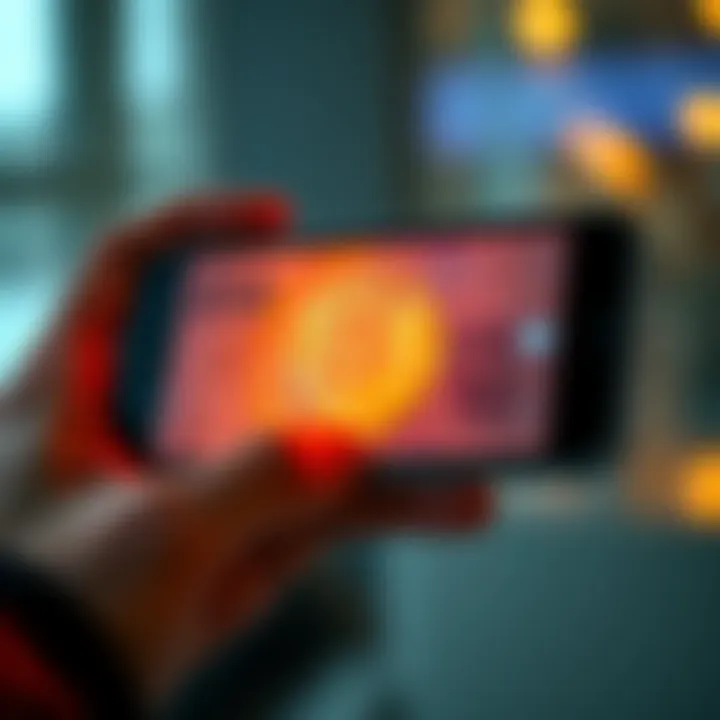 A person holding a smartphone displaying Bitcoin while looking at bank notes.