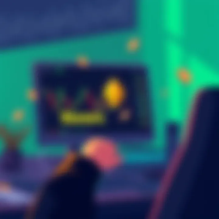 A digital illustration showing a person using a computer to buy Monero privately with secure payment methods.