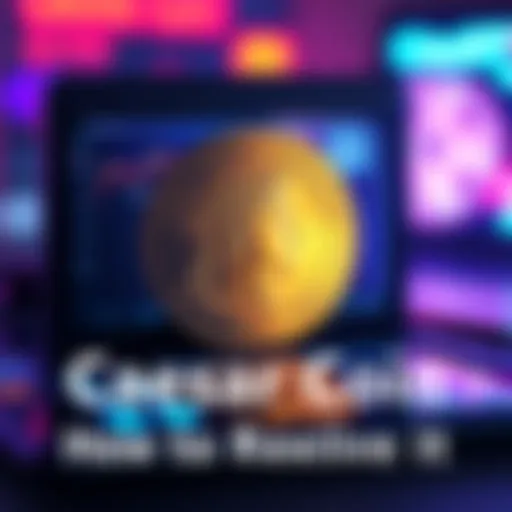 A digital representation of Caesar Coin being viewed in an online wallet, highlighting its importance and the retrieval process.