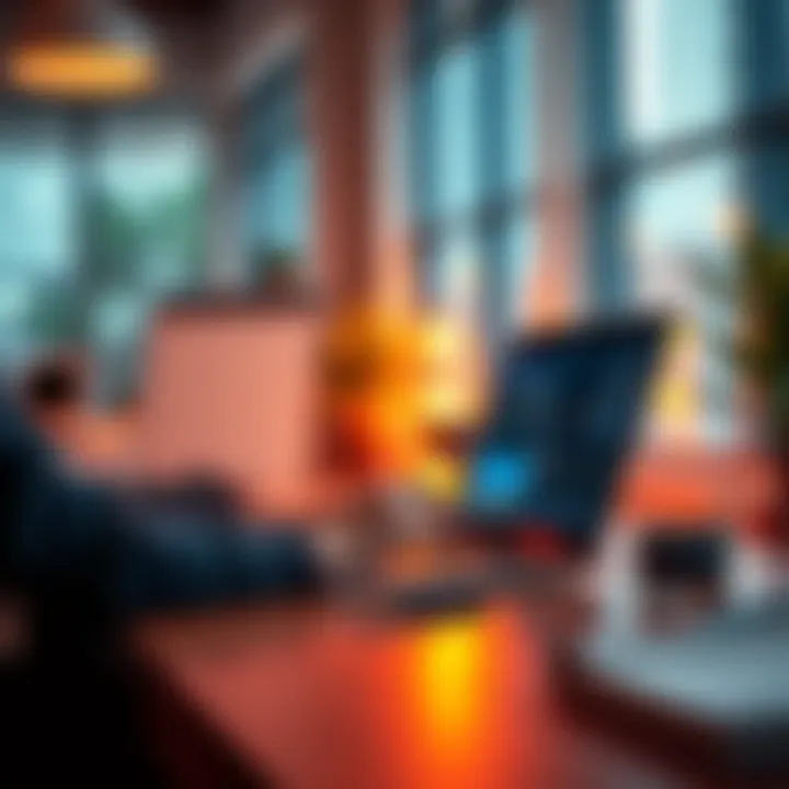 A person using Caffeine AI on a laptop, showcasing the new productivity features in a bright workspace.
