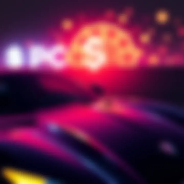 A luxury car with crypto symbols in the background, representing the blend of car culture and cryptocurrency investment.