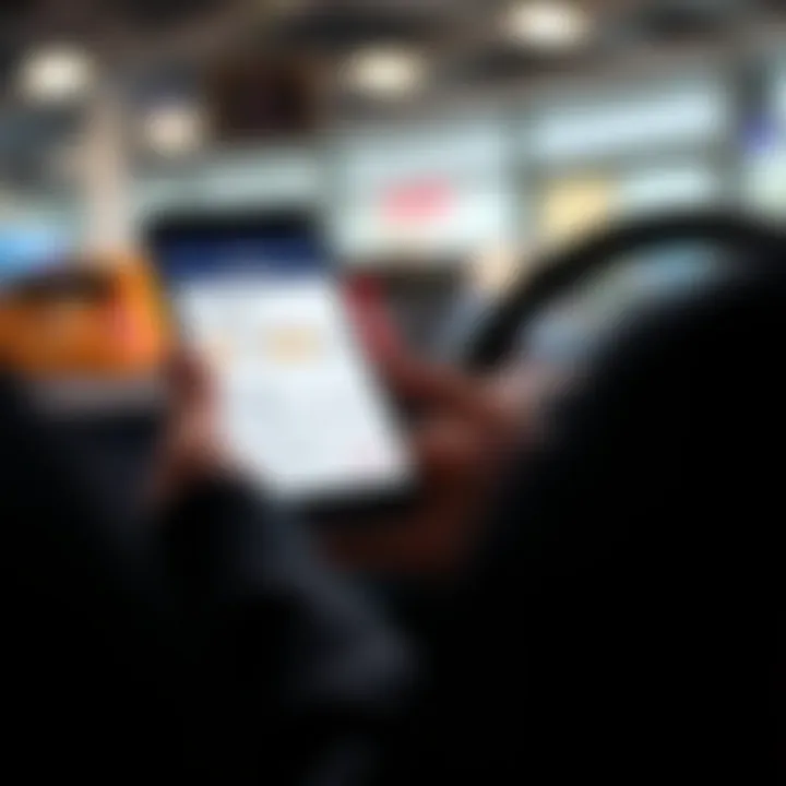 A smartphone displaying a low rating for a car dealer, highlighting customer feedback about scams.