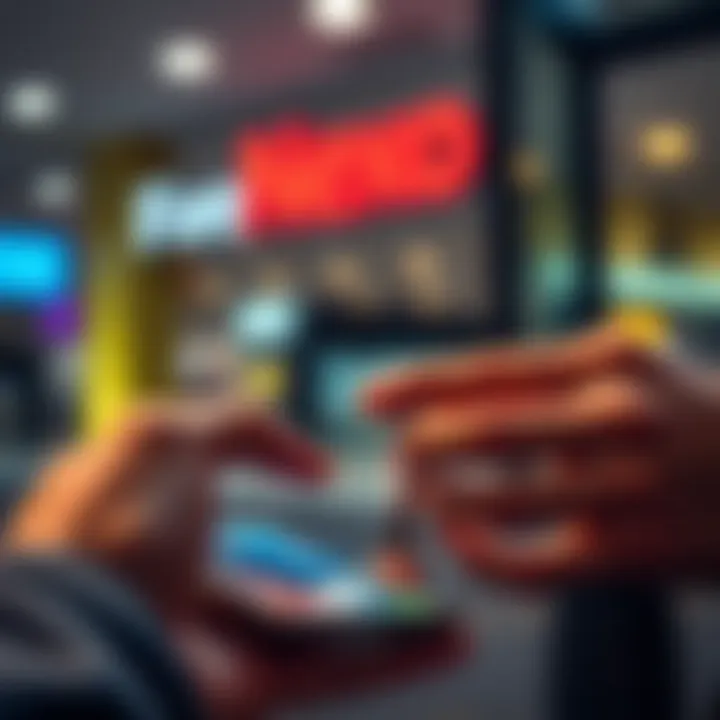 Person using a credit card to make a payment on a smartphone app for Nexo funding