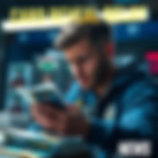 A collector looks worried while checking a card collection with delayed reveals noted, focused on the Isak Newcastle card.