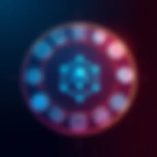 A digital illustration showing the Cardano logo with various DeFi icons around it, symbolizing decentralized applications, on a contrasting background.