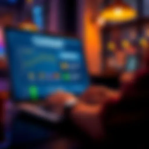A person comparing cashback card options with Icy and Level Up Benefits on a laptop, looking at rewards and bonuses.