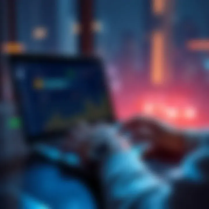 A person using a laptop to transfer funds from PulseChain to their bank account via Coinbase, displaying a clear interface with currency symbols.