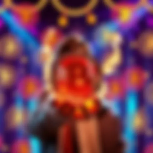 A person holding a cryptocurrency symbol with excitement, surrounded by HBAR logos and a festive background