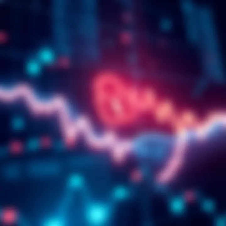 Illustration showing a digital graph declining sharply, representing a major financial loss due to a hack, with a digital lock symbol to indicate security breaches.