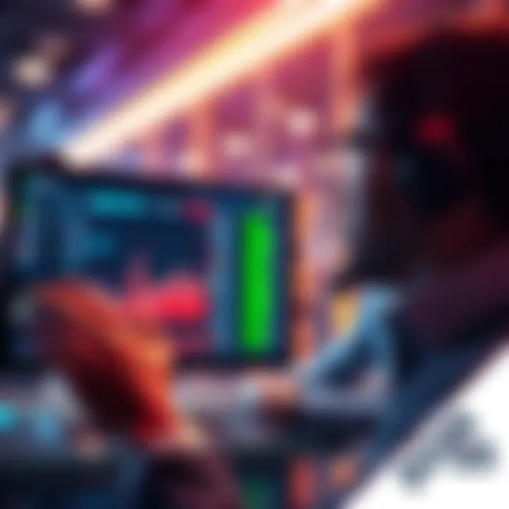 Investors looking at Chainlink data on screen, showing interest in blockchain technologies