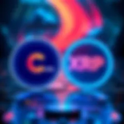 A graphic showing Chainlink's logo alongside XRP's logo, highlighting Chainlink's utility in DeFi and blockchain.