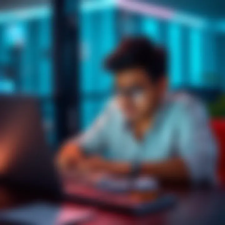 A person looking frustrated while attempting to complete an online survey on a laptop, symbolizing difficulties with the new layout.