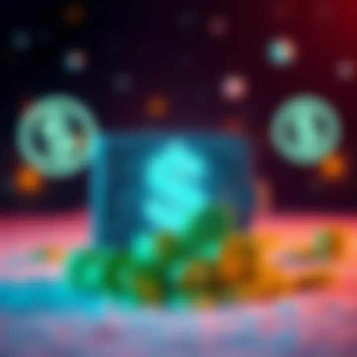 A graphic representation of frozen funds symbolizing the amount frozen by Changelly, showcasing a digital wallet and regulatory symbols related to KYC and AML.