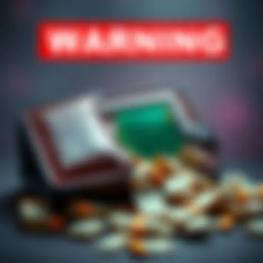 A broken wallet with money spilling out, symbolizing lost funds due to scams associated with Changelly.
