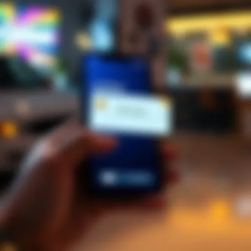 A person holding a smartphone showing the Coinbase app interface with a focus on the PIN change option.