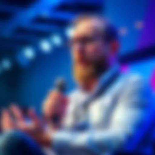 Charles Hoskinson speaking at a conference in Argentina about cryptocurrency developments