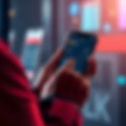 A person using a smartphone to track Algo staking rewards on the Folks app