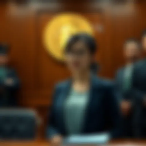 A Chinese woman standing in court, admitting guilt in a large Bitcoin fraud case involving billions of dollars