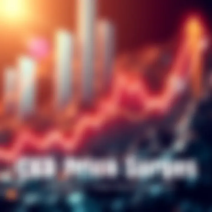 A graph showing the rising value of CKB cryptocurrency with arrows indicating upward trends, symbolizing investor enthusiasm.