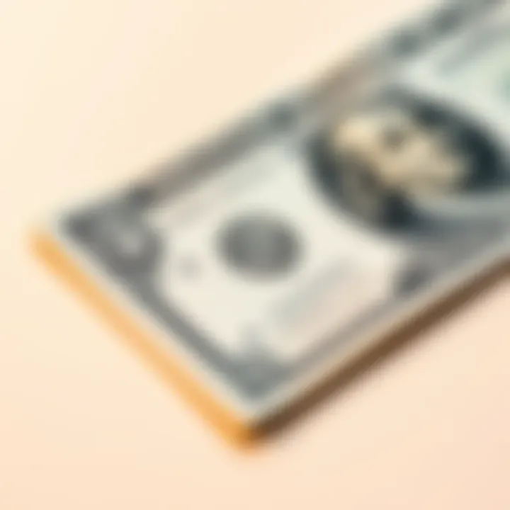 A detailed view of a one dollar bill laid flat, emphasizing the design and features of the currency, symbolizing its value in today's economy