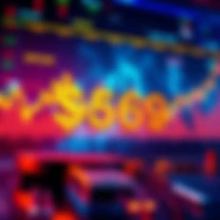 A graphic showing Coinbase's stock price increasing to $369 with financial charts in the background