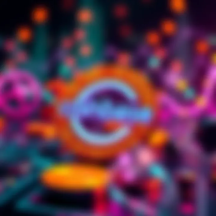 Visual representation of Coinbase potentially acquiring Circle, with icons of digital currency and partnerships in the background