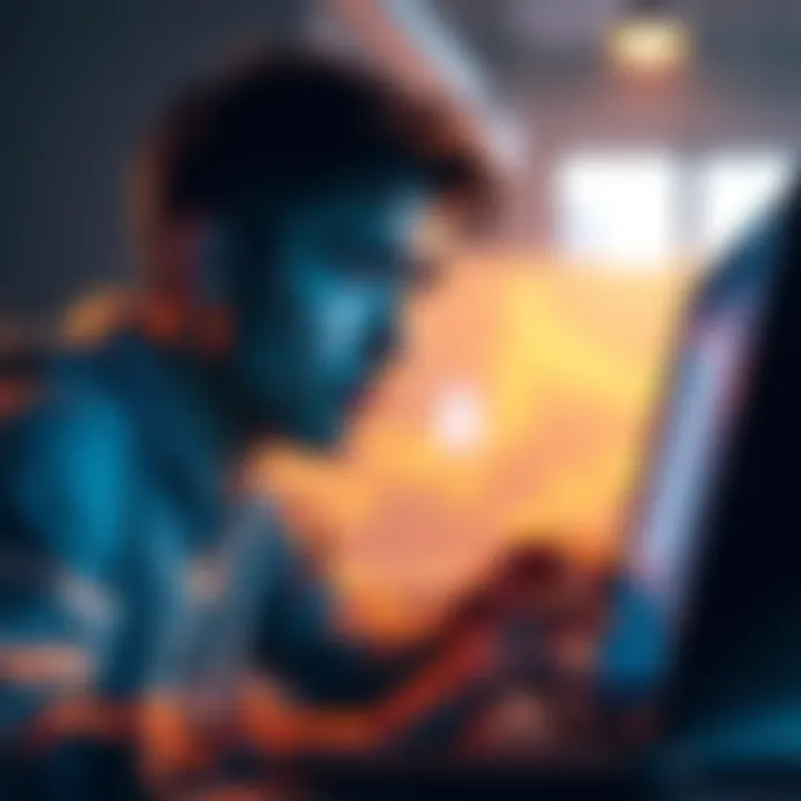 A worried Coinbase user looks at their computer while receiving a scam call, showing a sense of urgency and concern.
