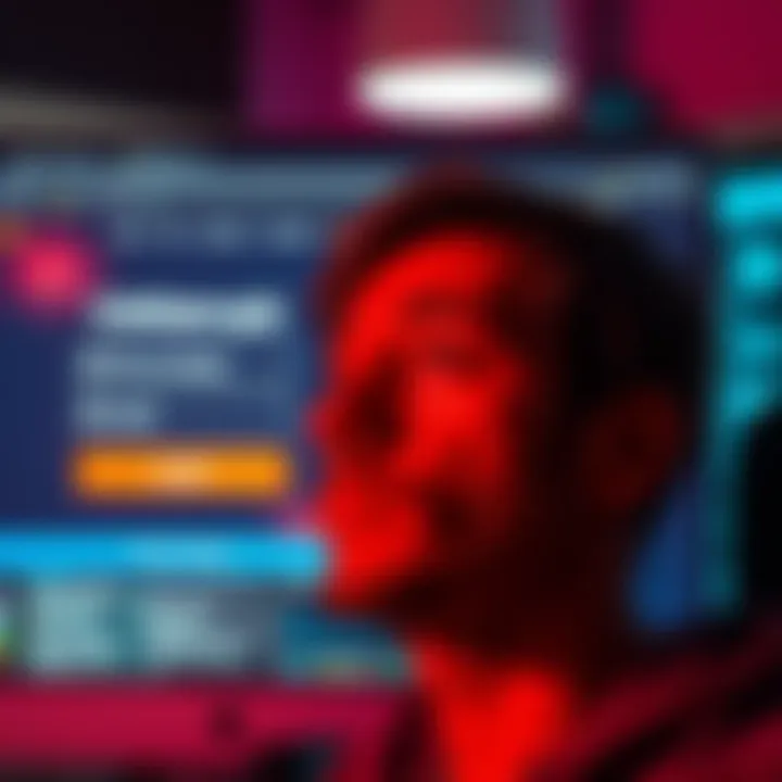 Close-up of a computer screen displaying a Coinbase quiz with a person looking thoughtful