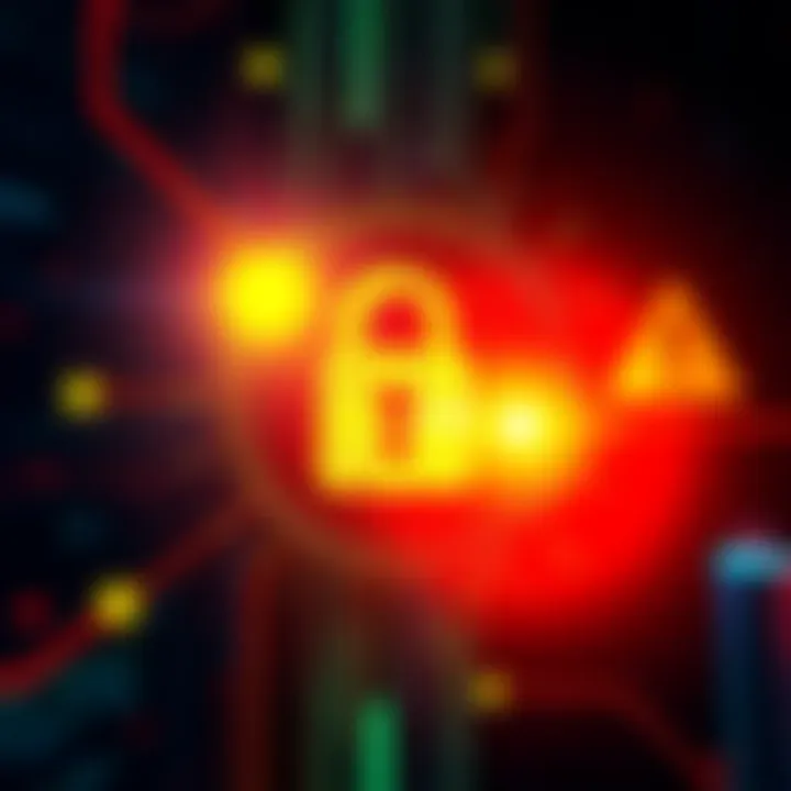 A warning graphic showing a lock and warning symbols, representing the security breach at Coinbase affecting users