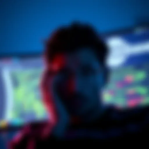 A worried person looking at a computer screen showing a data breach alert with Coinbase logo in the background.