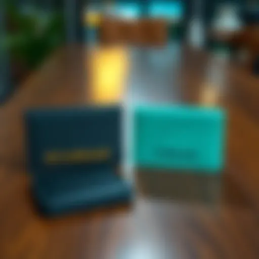 A side-by-side comparison of Coldcard and Blockstream Jade wallets placed on a wooden table, showcasing their designs and features.