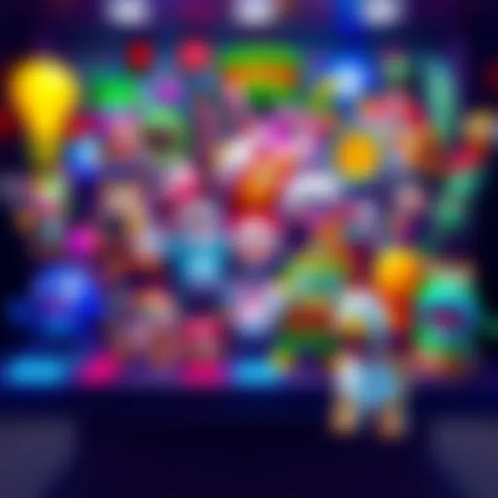 A vibrant display of various minigame characters and elements, representing their evolution and popularity over time
