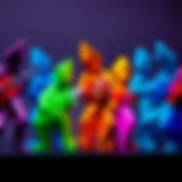 Eight unique origami-style musicians in bright colors and textures, representing the Origami Rockstars NFT collection.