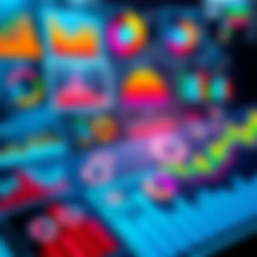 Various colorful charts showing data trends and PTS concepts, inviting engagement and fun