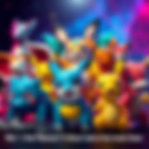 A group of iconic Pokémon characters in a vibrant setting, showcasing their unique designs and personalities.
