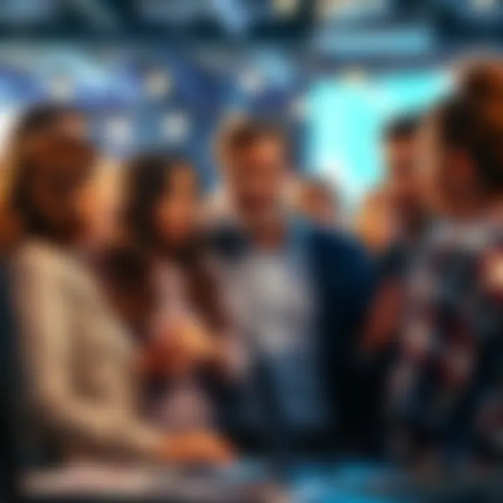 A group of people discussing plans for a community event with surprised expressions