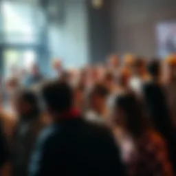 A diverse group of people coming together to support each other, sharing posts and celebrating their connections, highlighting the power of community.