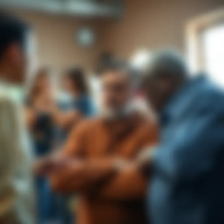 A group of frustrated people discussing their lack of contact with attorney Mike.