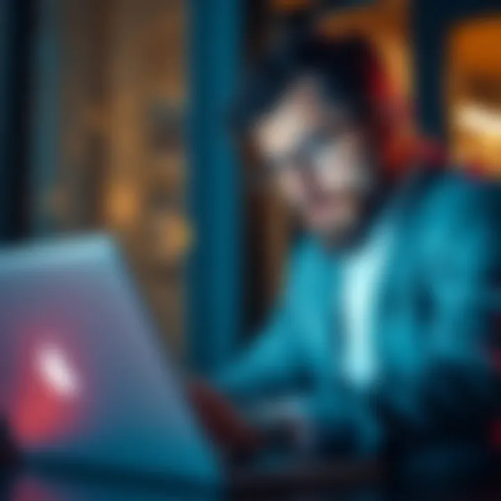 A worried investor examines Ripple shares on a laptop, showing concern for their investments with Linqto.