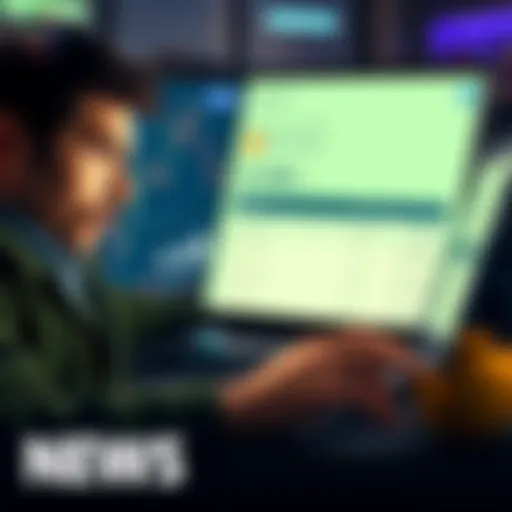 An investor looks puzzled while reviewing a cryptocurrency sale on their laptop, showing a $1,500 USDC trade with a lower final amount due to fees.