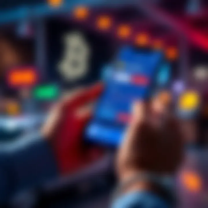 A person using a smartphone to convert BNB cryptocurrency to Coinbase on a financial app screen