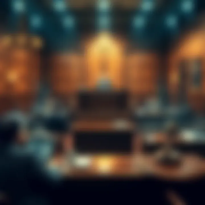 A courtroom with a judge, lawyers, and parties involved in the digital currency case BSV Claims Ltd v Bittylicious Ltd