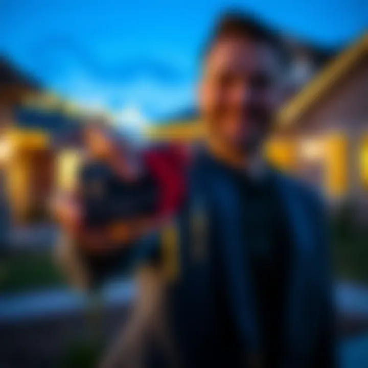A person smiles while holding a credit card and house keys after closing on a house purchase